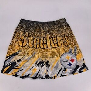 Chalk Line Pittsburgh Steelers NFL Mesh Basketball Shorts Men's 2XL Yellow Black